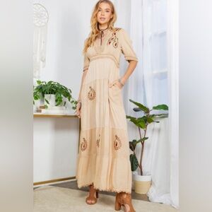 Boho Chic Embroidered Maxi Dress